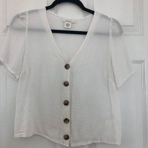 White Urban Romantics Button Up Blouse